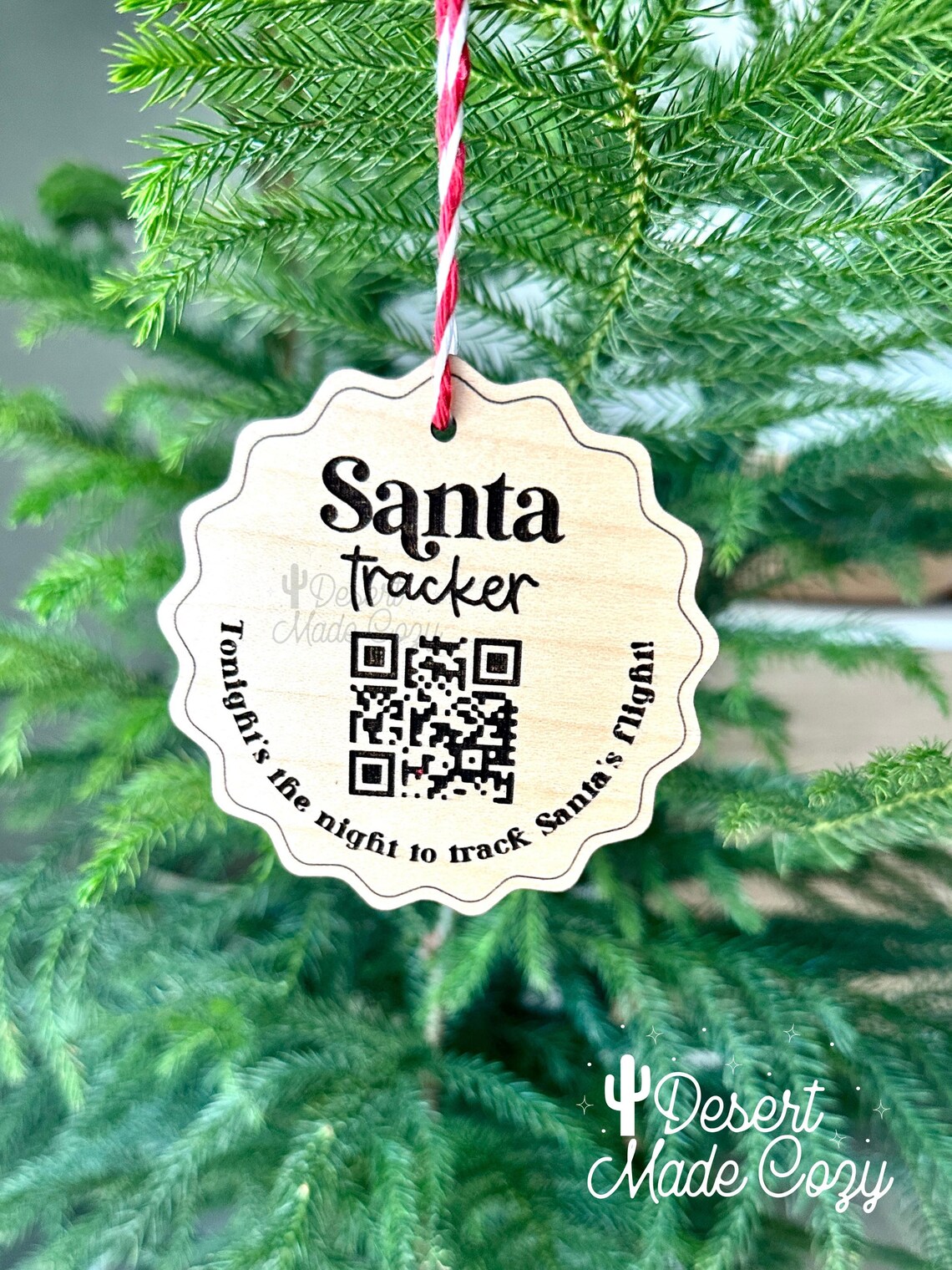 Santa Flight Tracker QR Code Ornament, Christmas Eve Ornament, QR Code ...