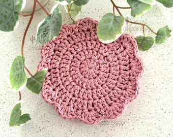 Scalloped Crochet Coasters, Set of 4 Boho Coasters, Elegant Cotton Coasters, Crochet Drink Coasters, Handmade Coasters, Boho Crochet Decor