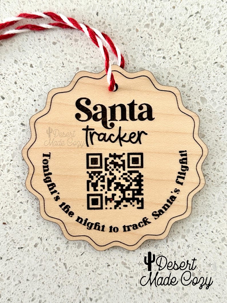 Santa Flight Tracker QR Code Ornament, Christmas Eve Ornament, QR Code ...