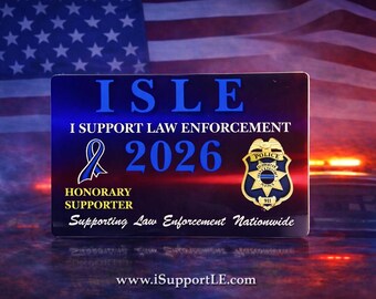 Carte de remerciement pour soutien aux forces de l'ordre 2026 METAL