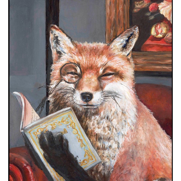 Reading Fox Art Print