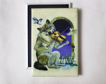 Violin Wolf Magnet