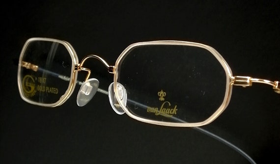 Vintage 18kt  gold plated Vanlaack eyeglass frame… - image 1