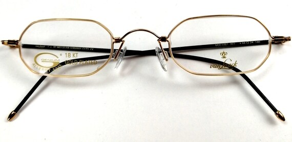 Vintage 18kt  gold plated Vanlaack eyeglass frame… - image 6