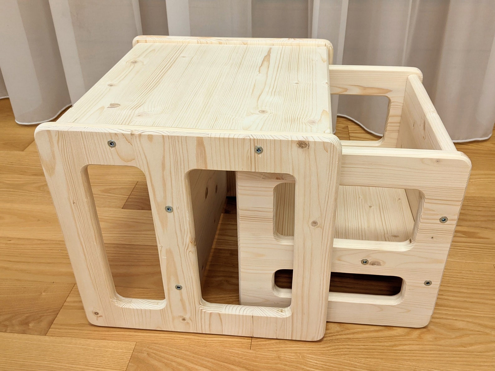 Montessori Table and Chairs for Kids Set of 3 Items Etsy