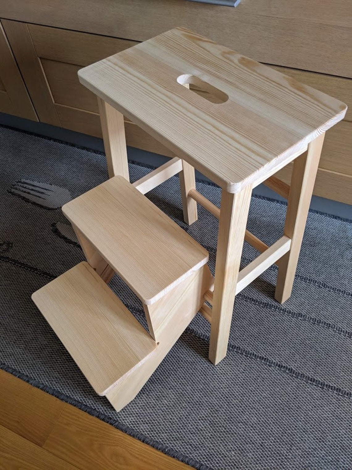 Wooden Step Stool adult Step ladder fold Fold chair high Etsy