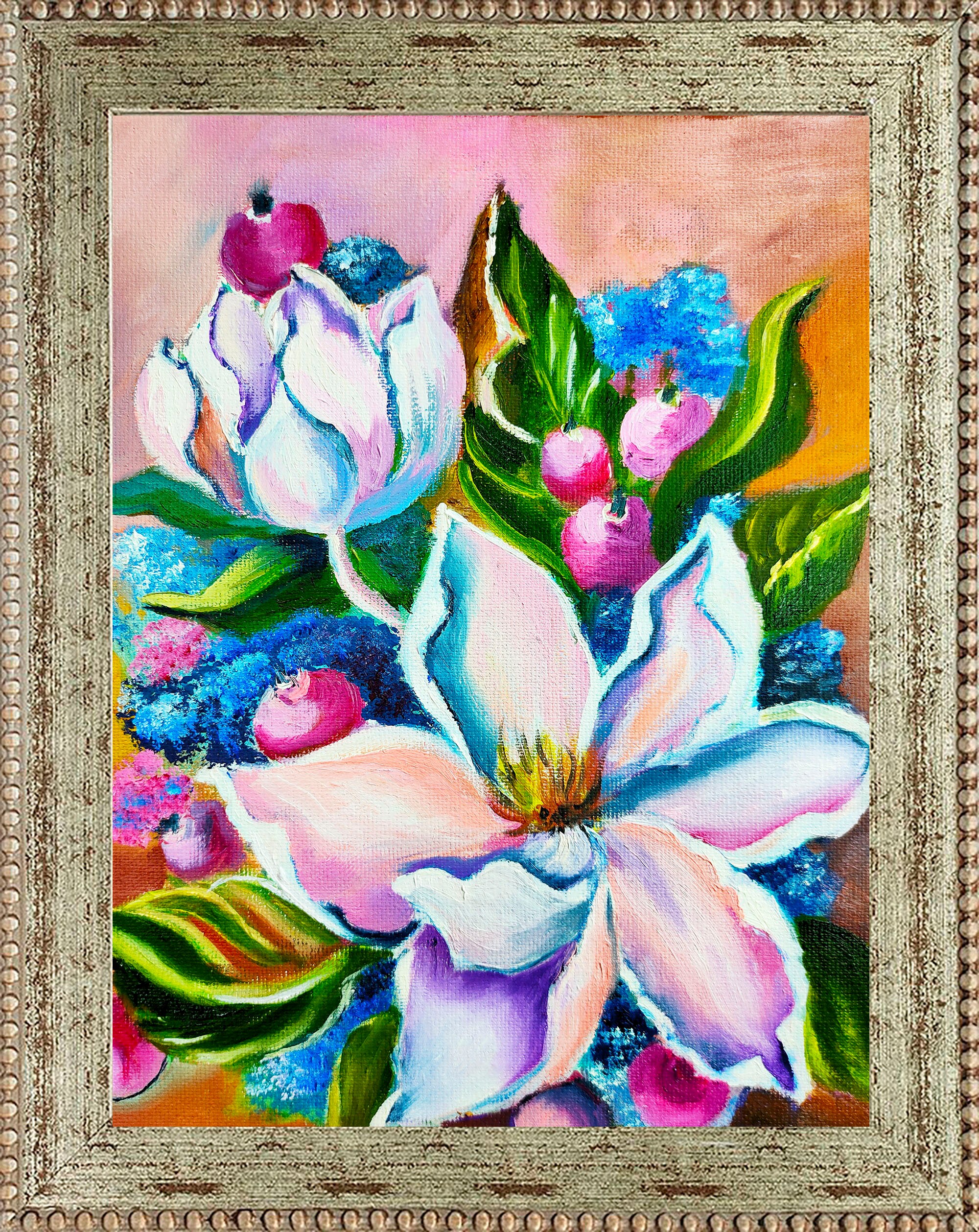 Magnolia Painting Abstract Floral Oil P ainting Magnolia Etsy