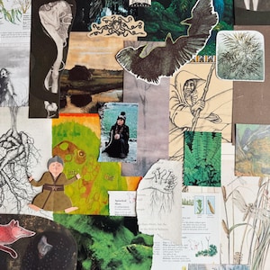 Bog Witch theme paper ephemera bundle-50+ pieces, collage, journaling