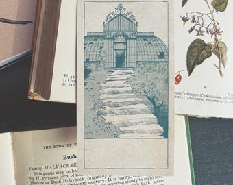 Greenhouse Themed Bookplates - Set of 8 paper sticker labels inspired by greenhouses and gardening, Ex Libris