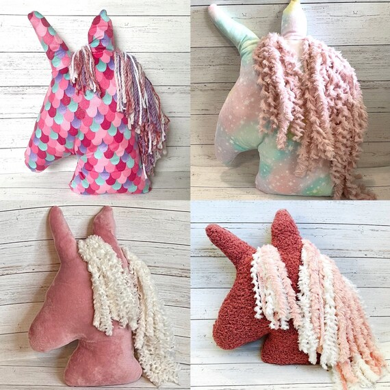 Unicorn Head Pillow. Magical Plush. Unicorn Stuffy Etsy UK
