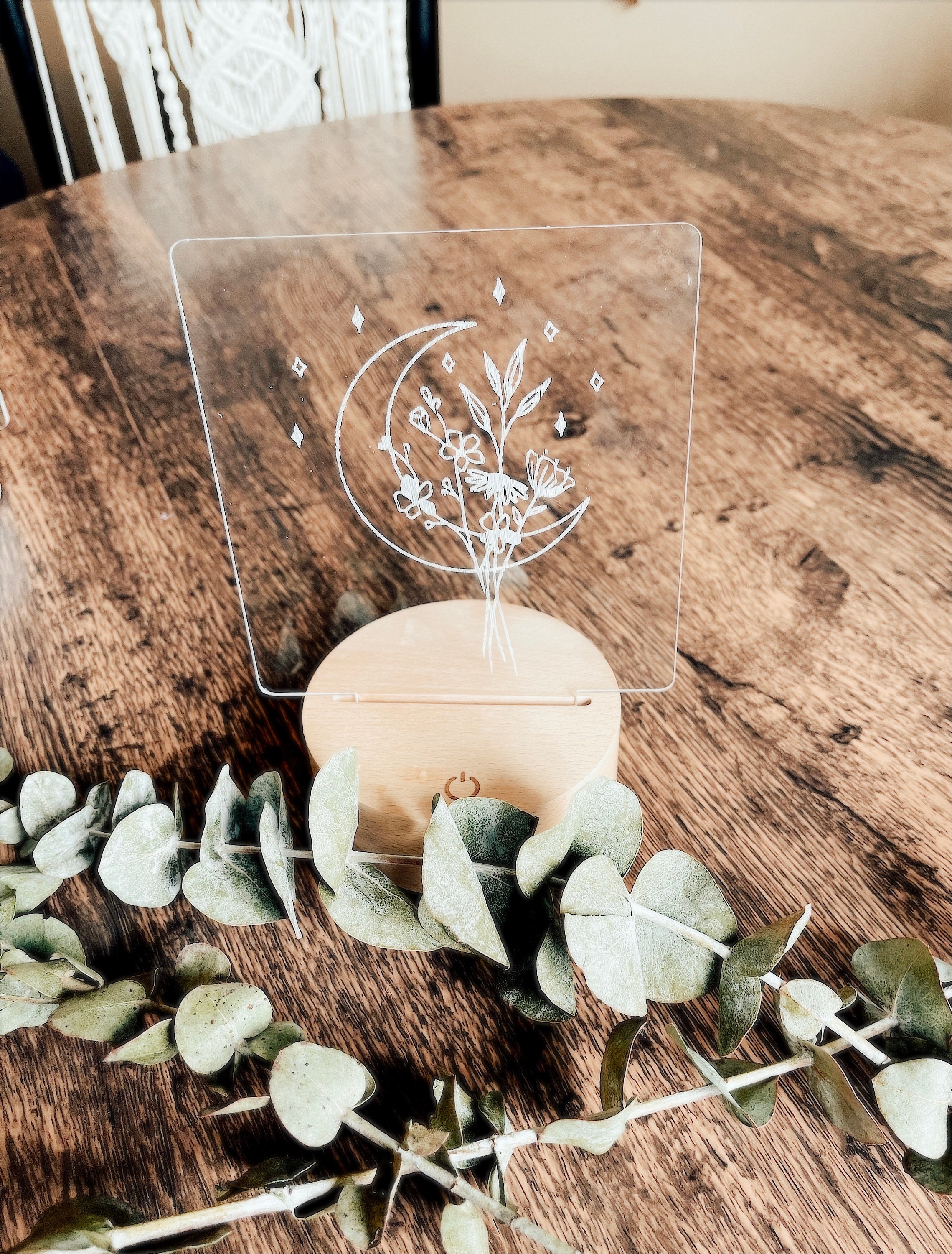 Etched Acrylic LED Night Light Etsy