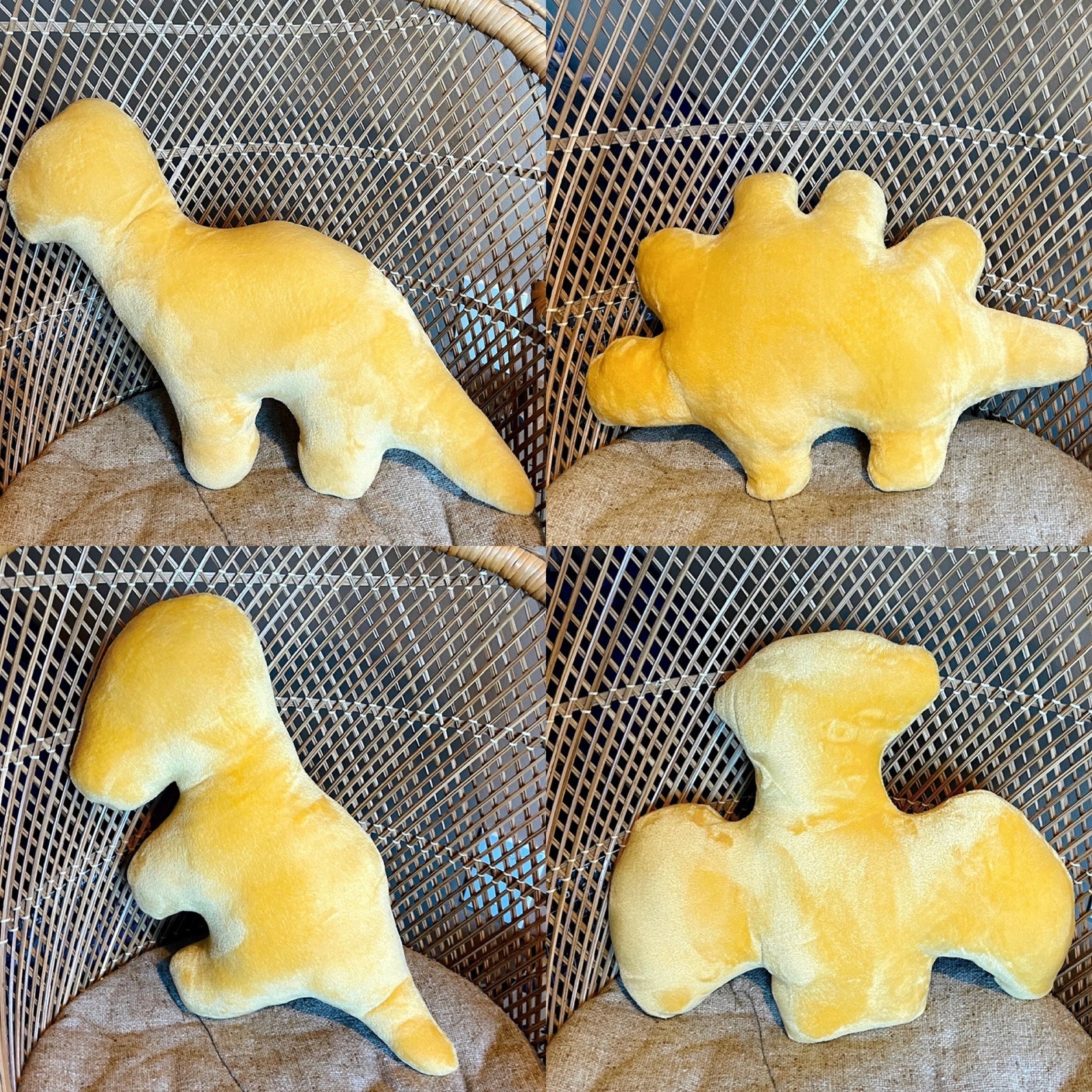 Dinosaur Chicken Nugget Shaped Pillow. Fun Home Decor. Fun Etsy