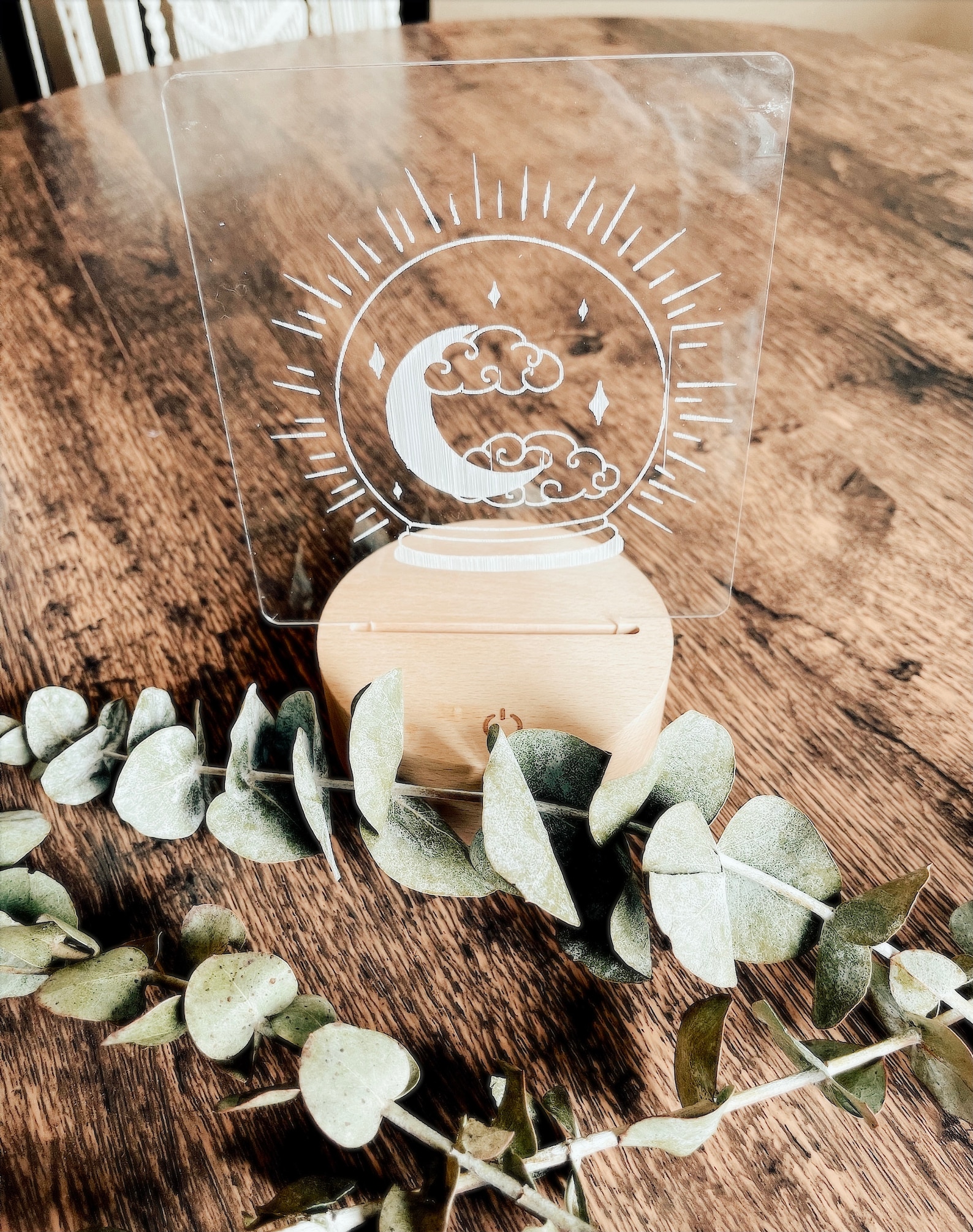 Etched Acrylic LED Night Light Etsy.de