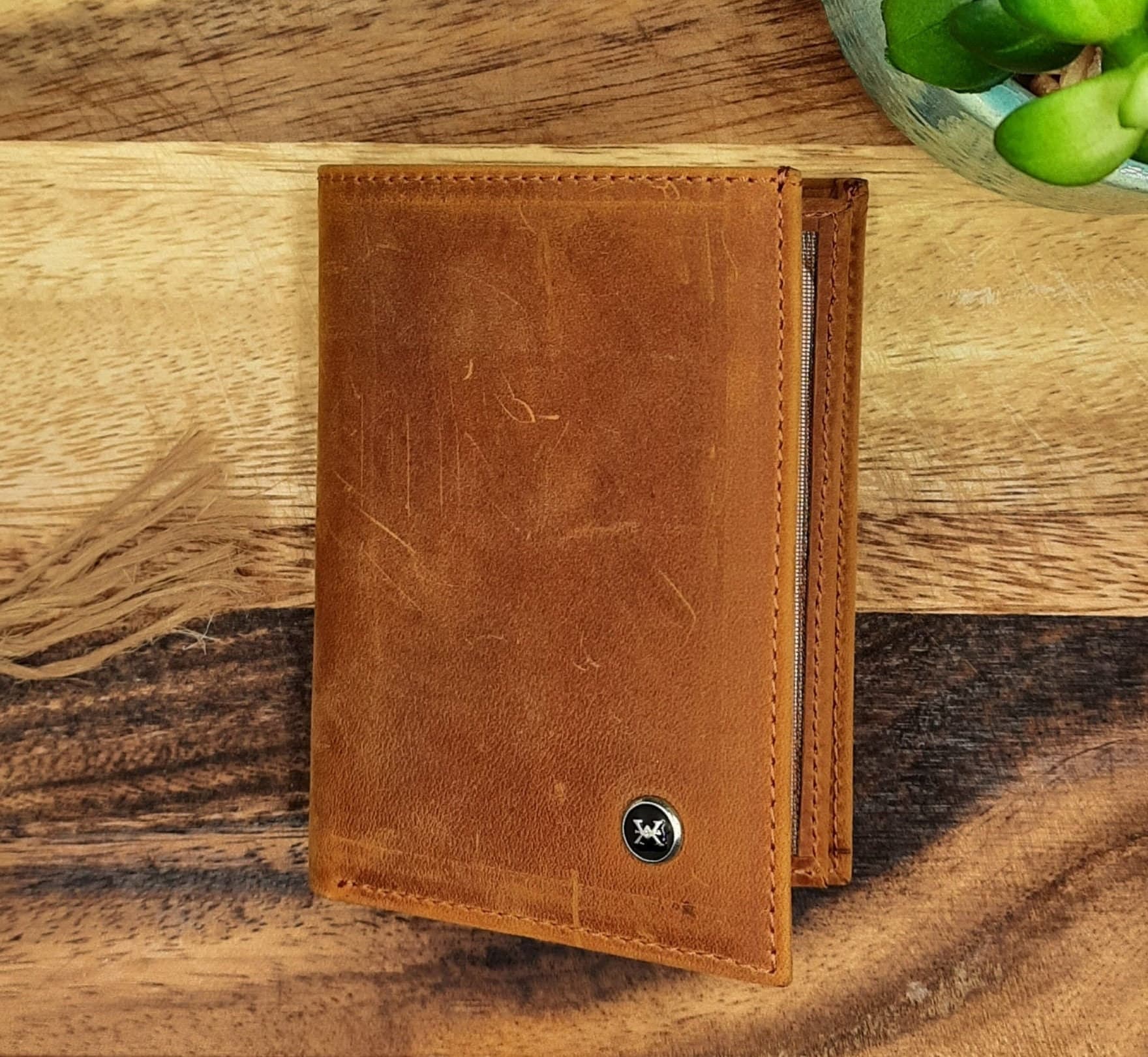Portefeuille homme, Portefeuille femme,Vintage Genuine Handmade Brown Leather Card Holder&Wallet, Real Leather, Men's Wallet, Women's Wallet