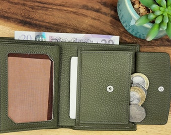 Portefeuille homme,Portefeuille femme,Vintage Genuine Handmade Leather Wallet,Real Leather,Men&#39;s Wallet,Women&#39;s Wallet(Green&Orange Options)