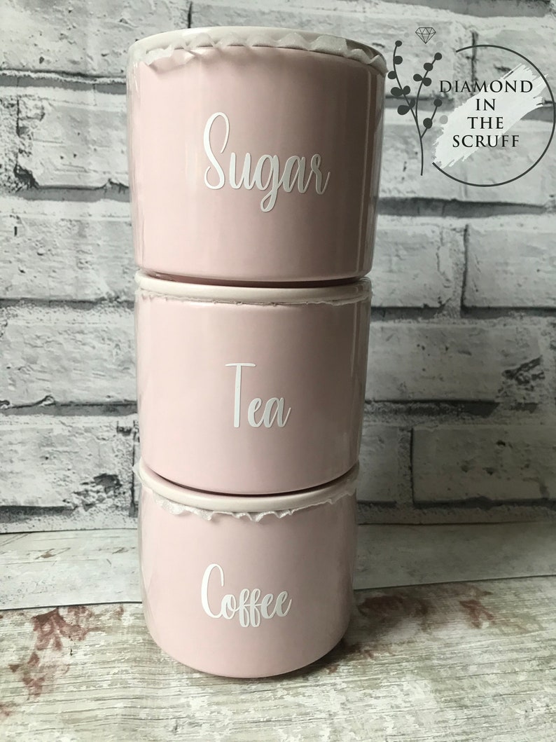 Tea Coffee Sugar Stackable Pots Kitchen Kitsch Home Etsy