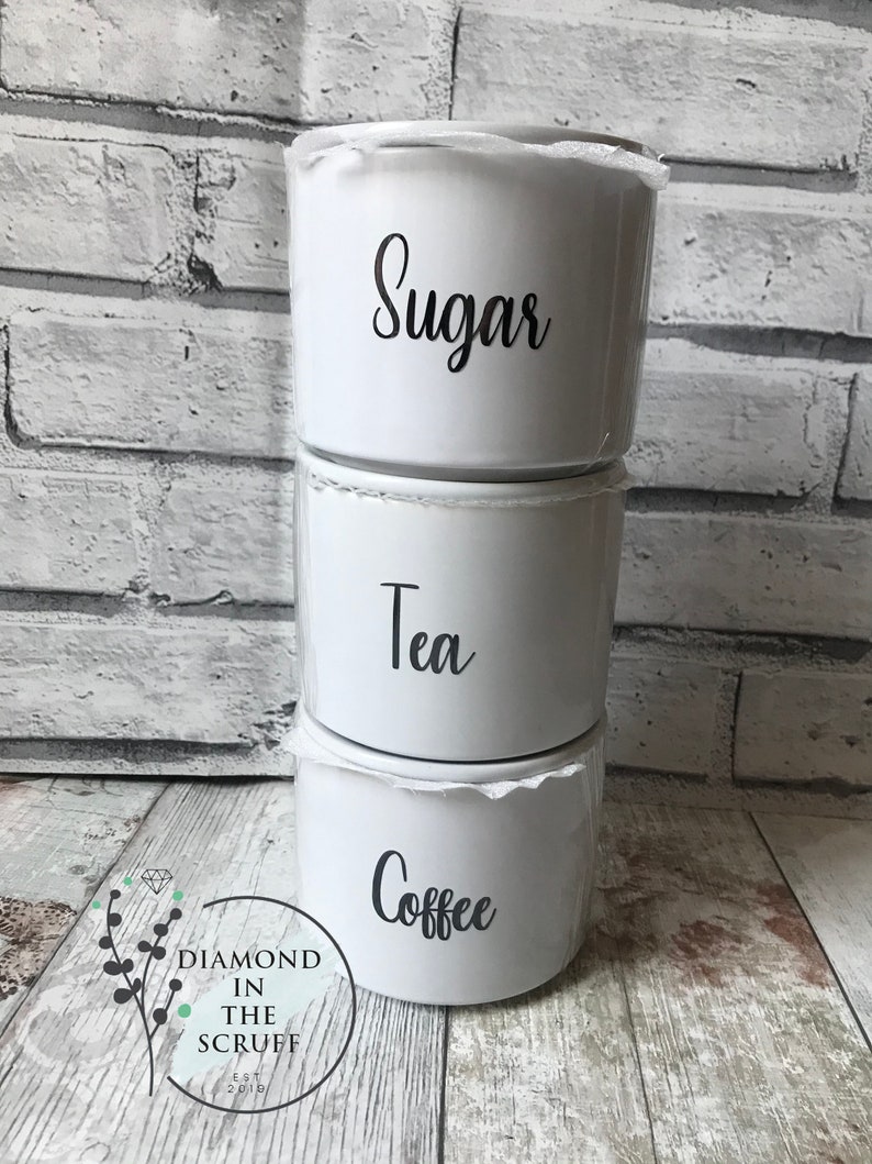 Tea Coffee Sugar Stackable Pots Kitchen Kitsch Home Etsy