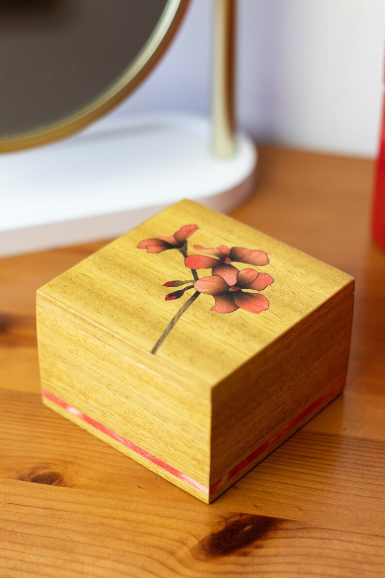 Wood Box Pelargonium Box Gift Box Home Decor Handmade Etsy