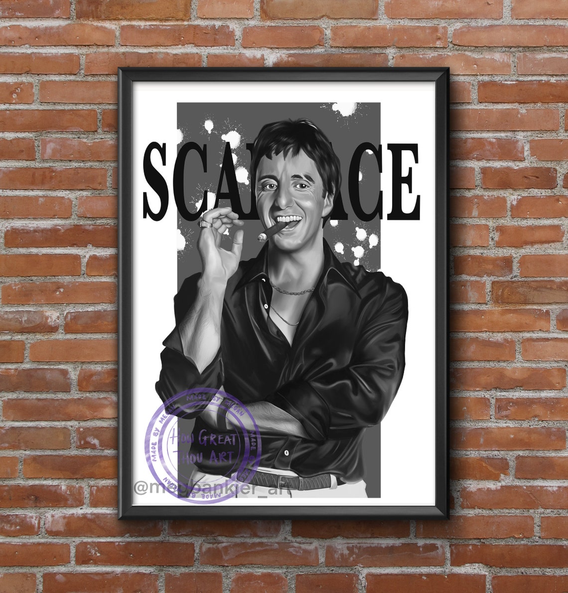 Scarface Tony Montana Portrait Print | Etsy