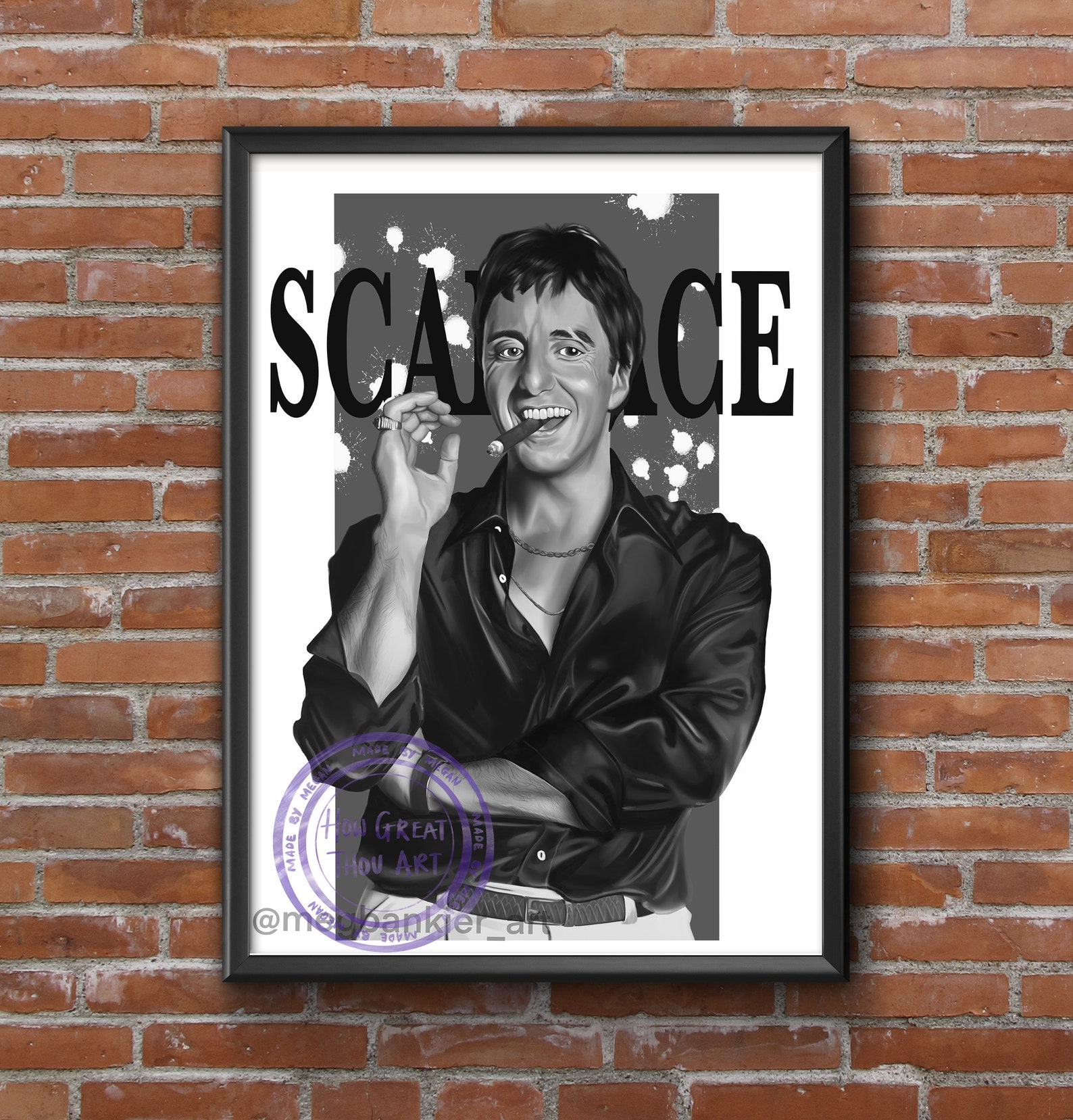 Scarface Tony Montana Portrait Print | Etsy