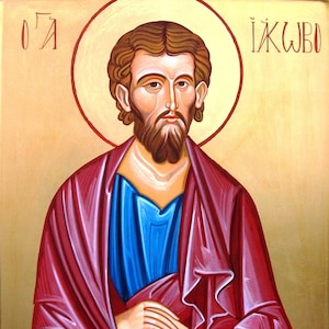 Hand-painted Icon of St. James the Apostle/ Sacred Art on Wood ...