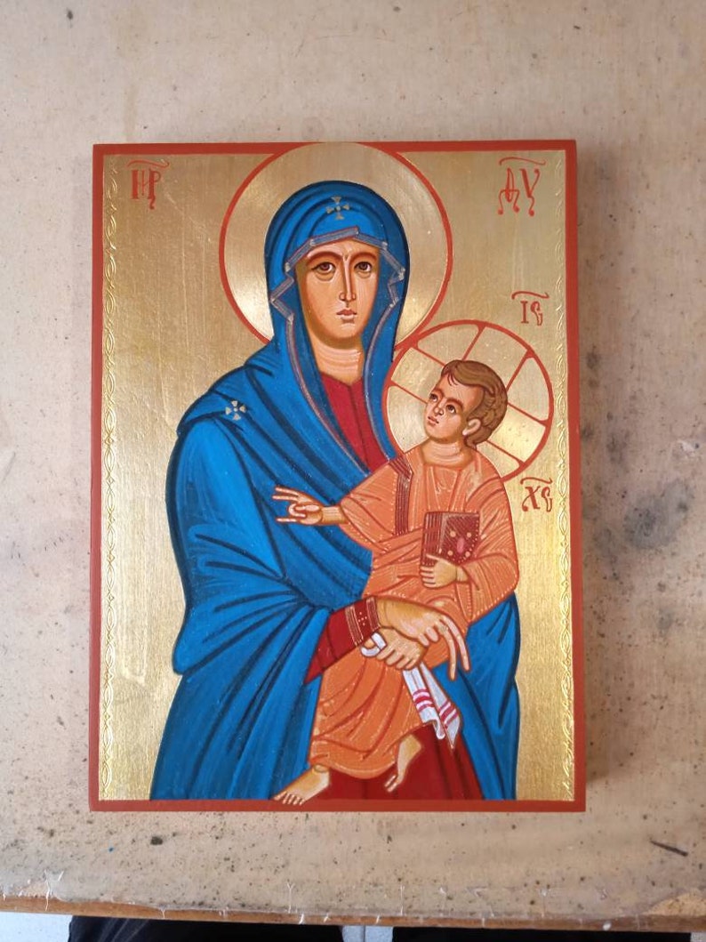 Icon of the Madonna Salus Populi Romani Hand Painted Orthodox - Etsy