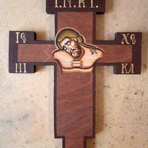 Crocifisso Antico In Ottone Massiccio - Croce Di Gesù Cristo Stile Barocco, 40x20 Cm, Finitura Oro, Made In Italy