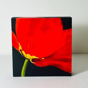 red tulip flower painting original