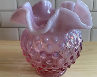 ヴィンテージ フェントン オパールセント クランベリー ローズ ボウル ヴィンテージ フェントン オパールセント クランベリー ローズ ボウル