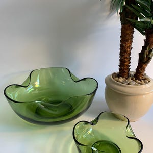 Anchor Hocking, lot de 2 bols en verre vert avocat