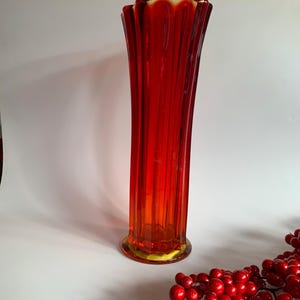 MCM Amberina Ruby Red glass vase