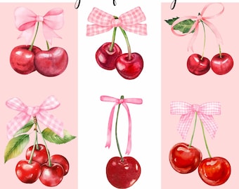 Cherry Png, Cherry Svg, Watercolor Coquette Aesthetic Cherry Clipart, Cherry Tshirt Sublimation, Cherry Shirts, Summer Fruit Png Design