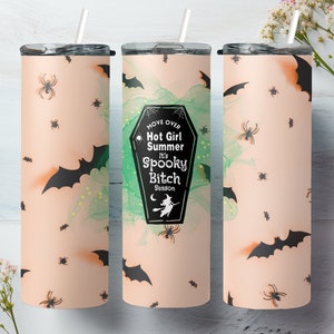 Move Over Hot Summer Girl, It&#39;s Spooky Bitch Season, Halloween, 3d 20oz Sublimation Tumbler Designs, Straight Skinny Tumbler Wrap PNG