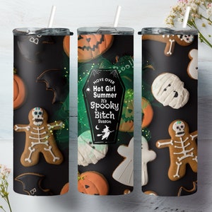 Move Over Hot Summer Girl, It&#39;s Spooky Bitch Season, Halloween, 3d 20oz Sublimation Tumbler Designs, Straight Skinny Tumbler Wrap PNG