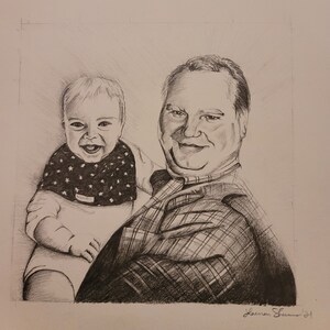 Hand Drawn Custom Memorial Portraits