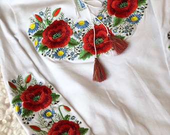 Girls, Embroidered Blouses for Girls, Polish Slavic FOLK, age 1-4years old