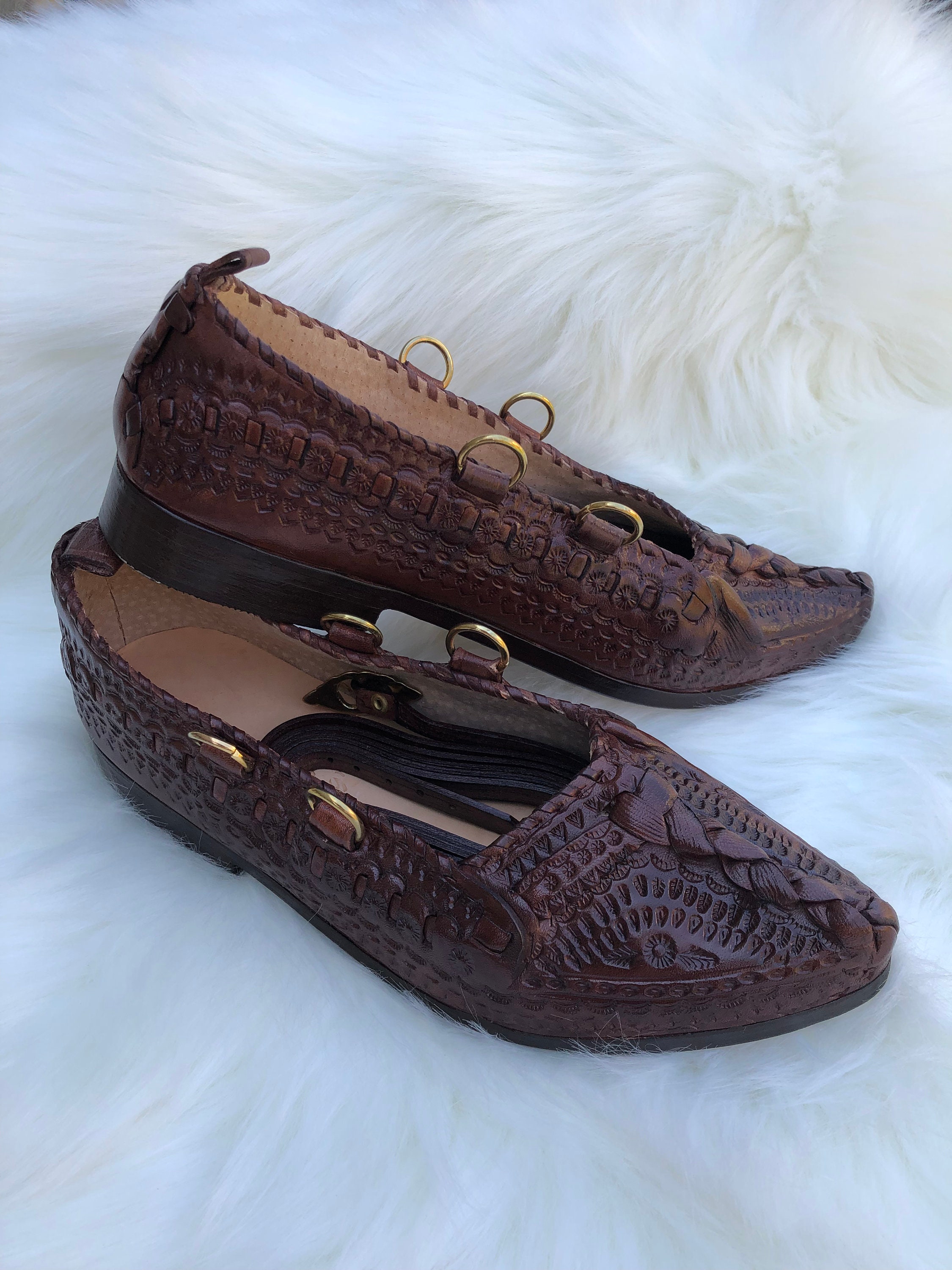 Lot of Four Handmade Leather Folklore Shoes, Antique and Primitive Leather  Shoes -  Norway