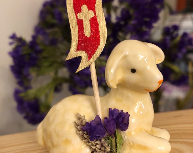 Easter Lamb, Paschal Figure, Porcelain Sheep, Easter Symbol, Easter