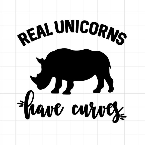 Unicorn, Real Unicorns have curves, Rhino permanent vinyl decal sticker for cars, walls, windows, cups, laptops, and more!