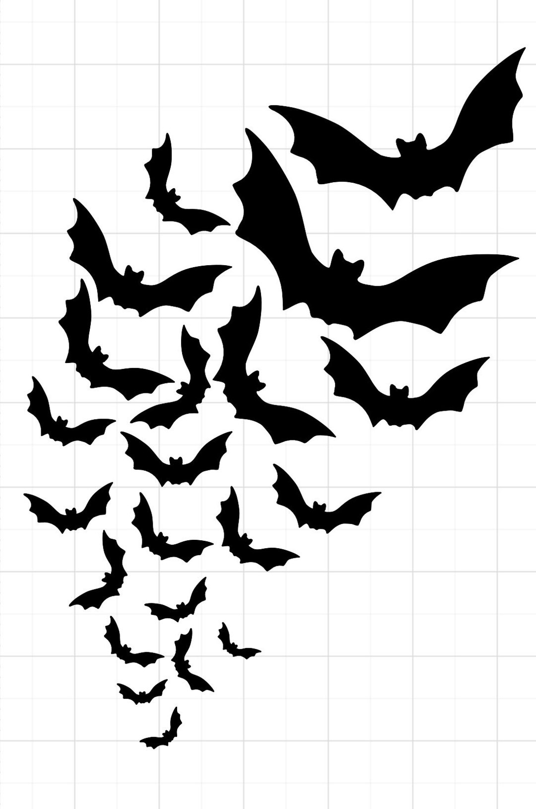 Colony Sticker Colony of Bats, Bats Flying on Right Side, Permanent Vinyl Sticker ...