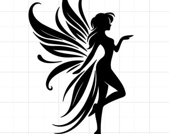 Beautiful fairy with wings permanent vinyl decal sticker for cars, walls, windows, laptops, cups and more!