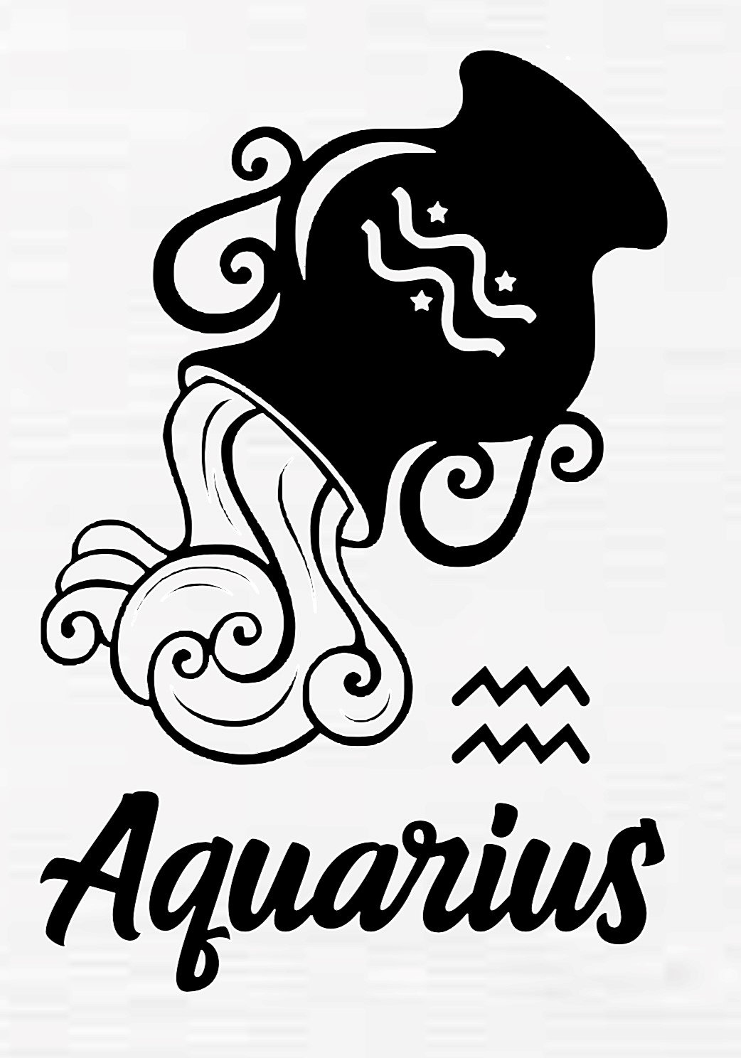 Aquarius Zodiac Symbol Decal Permanent Sticker for Car, Wall, Window ...