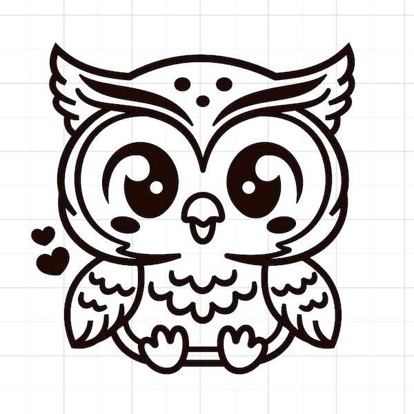 Owl, cute owl, permanent vinyl decal sticker for cars, walls, windows, cups, laptops, and more!