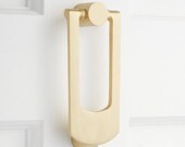 Solid Brass Door Rectangular Door Knocker - Satin Brass - Satin Nickel - Polished Brass - Polished Nickel - Matte Black - Antique Brass