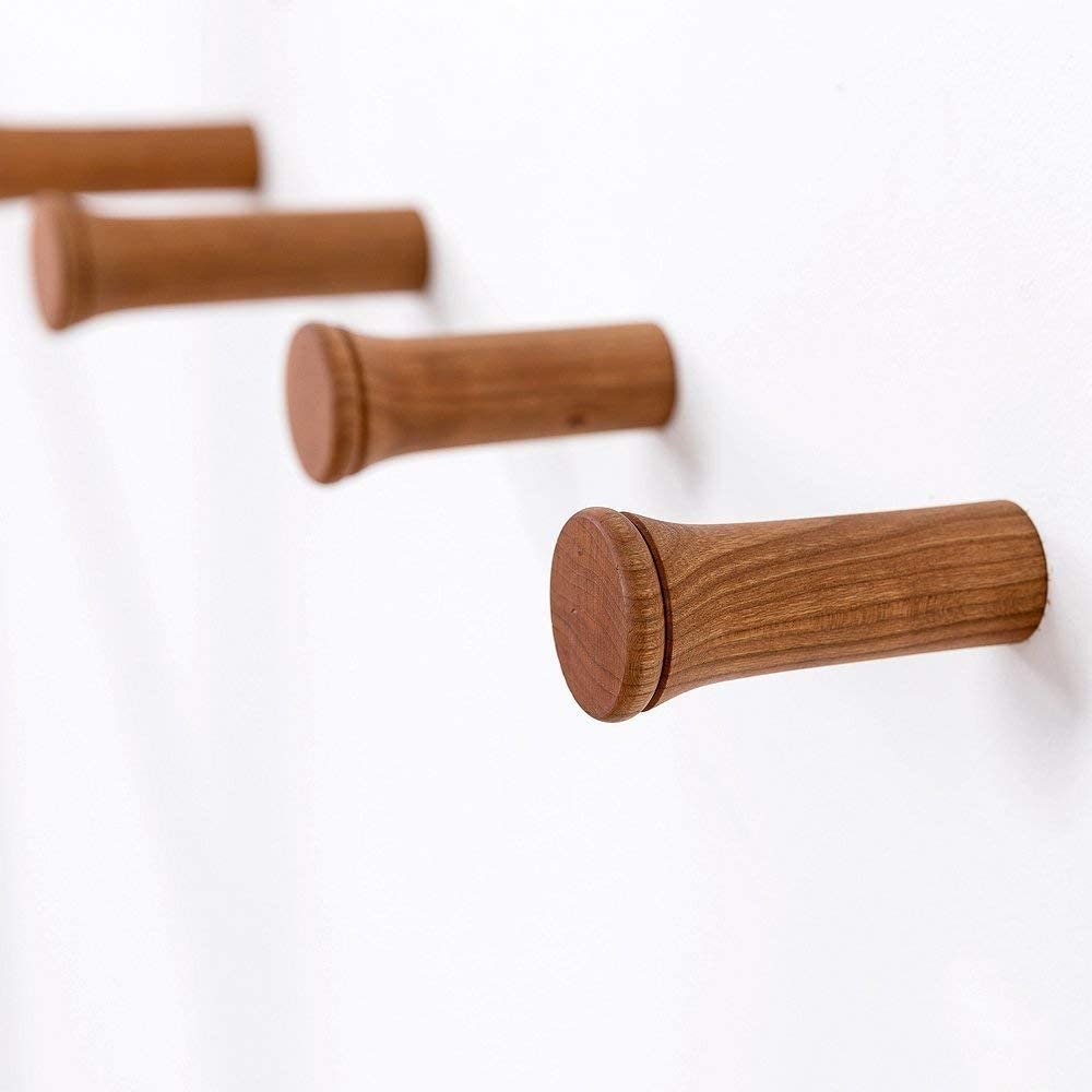 Wooden Coat Hook Wall Mounted Single Organizer Hat Rack Etsy