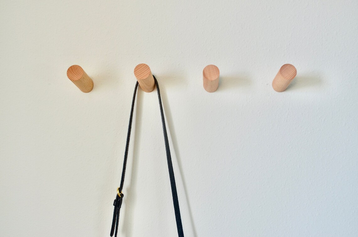 Modern Wood Wall Hook Handmade Wall Hanger Wood Peg Hook Etsy Canada