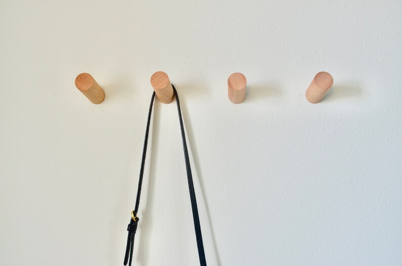 Modern Wood Wall Hook Handmade Wall Hanger Wood Peg Hook Etsy