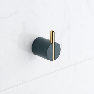 BRASS WALL HOOK, Hat Organizer, Brass Hardware, Minimalist Luxury Golden Black Brass Wall Hook for Hanging Single Things