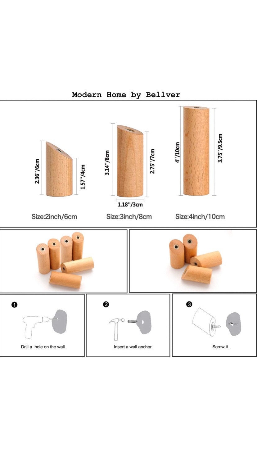 Modern Handmade Wall Hook Wood Peg Hook Wall Hook Hat Rack Etsy