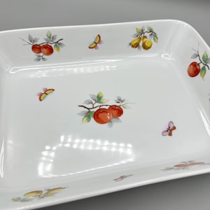 Vintage fruit- en vlinderbraadpan / serveerschaal | Cottagecore-keukencadeau | Elegante serveer- en bakvormen